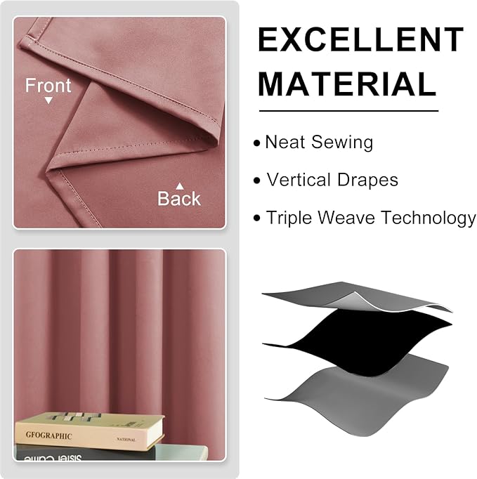 DWCN Blackout Curtains for Living Room, Room Drakening Curtains for Bedroom - Image 5