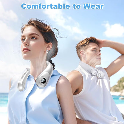 Portable Neck Fan that Blow Cold Air, LED Display, Rechargeable Hands-Free - Image 7