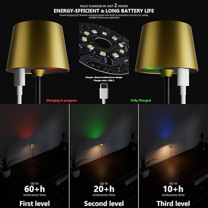Compact Cordless Table Lamp, Rechargeable LED Night Light, Dual Light Source - Image 7