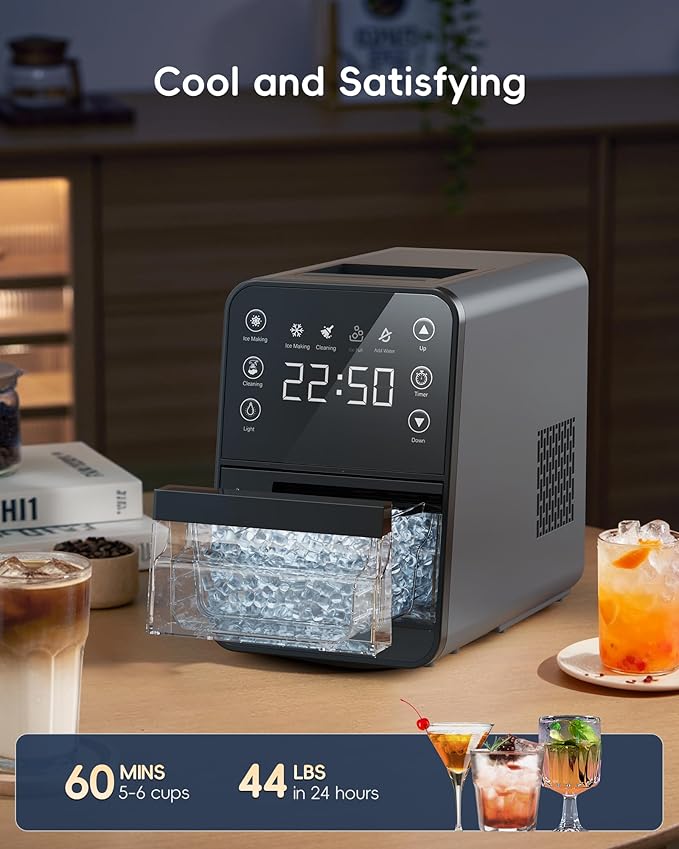 ecozy Nugget Ice Makers Countertop, 44Lbs Pebble Ice Maker, Intuitive EcoScreen - Image 4