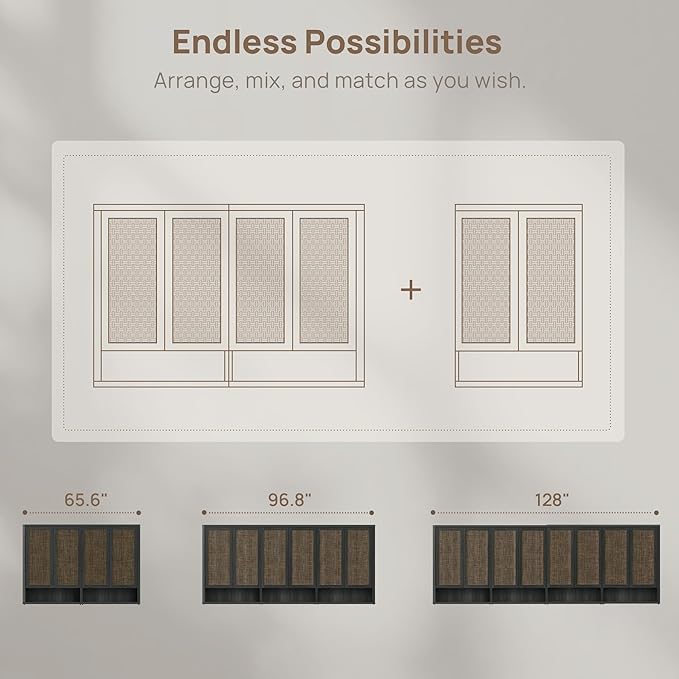 SICOTAS Rattan Shoe Storage Cabinet - Image 3