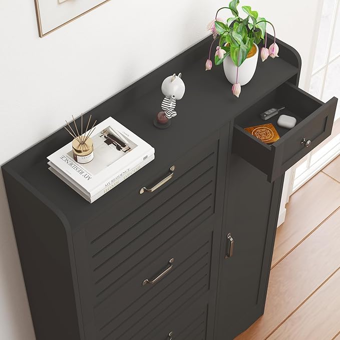 Slim Shoe Storage Cabinet for Entryway, Hidden Shoe Rack Cabinet - Image 6
