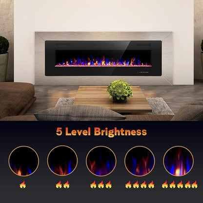 R.W.FLAME 30 inch Recessed and Wall Mounted Electric Fireplace, Low Noise - Image 5