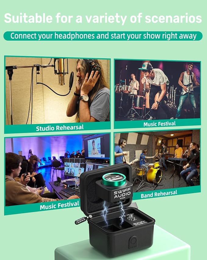Wireless in Ear Monitor System, 5.8GHz Wireless IEM Switchable Stereo - Image 6