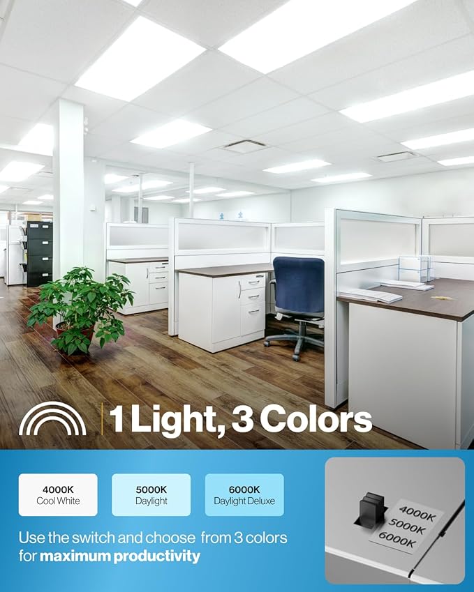 Sunco 24 Pack 2x4 LED Flat Panel Light Drop Ceiling Office Shop Commercial - Image 2
