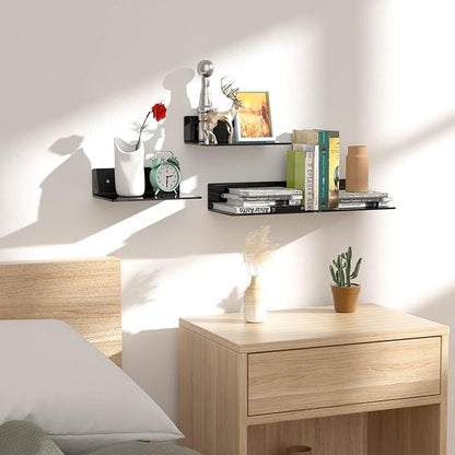 9 Inches Acrylic Wall Shelves 2 Pack, Floating Shelf - Image 5
