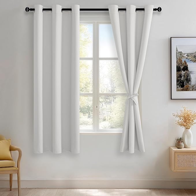 JIUZHEN Blackout Curtains with Tiebacks by JIUZHEN