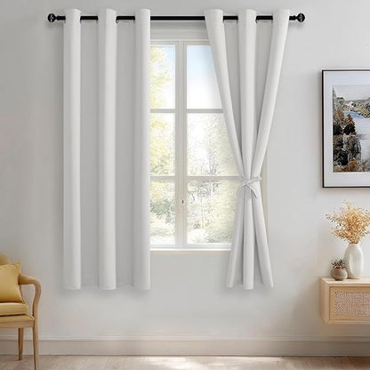 JIUZHEN Blackout Curtains with Tiebacks by JIUZHEN