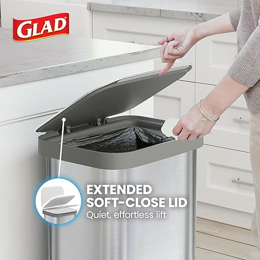Glad Stainless Steel Step Trash Can, Series 2 - Image 7