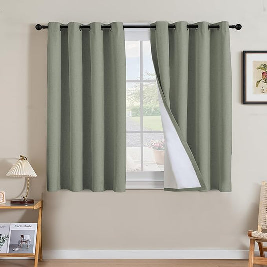 H.VERSAILTEX Linen Curtains 100% Blackout Curtains by HVERSAILTEX