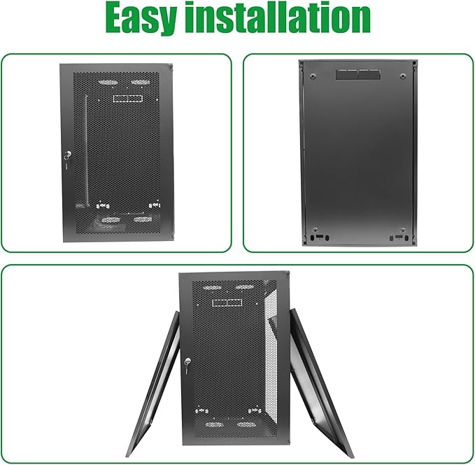 22U Server Cabinet Wall Mount Rack Enclosure - Image 7