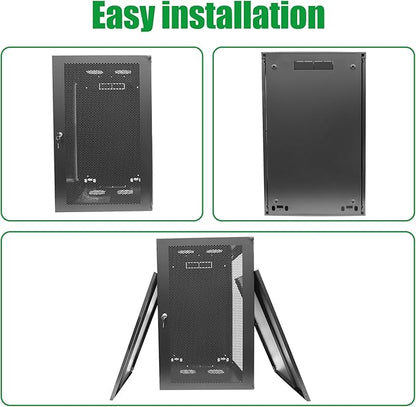 22U Server Cabinet Wall Mount Rack Enclosure - Image 7