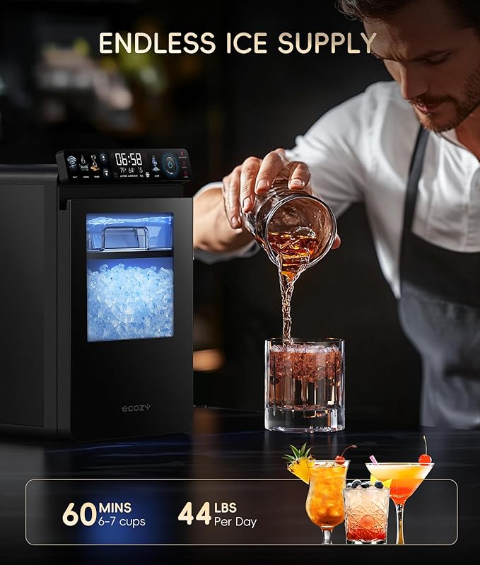 ecozy Nugget Ice Maker Countertop, Smart Pebble Ice Machine - Image 6