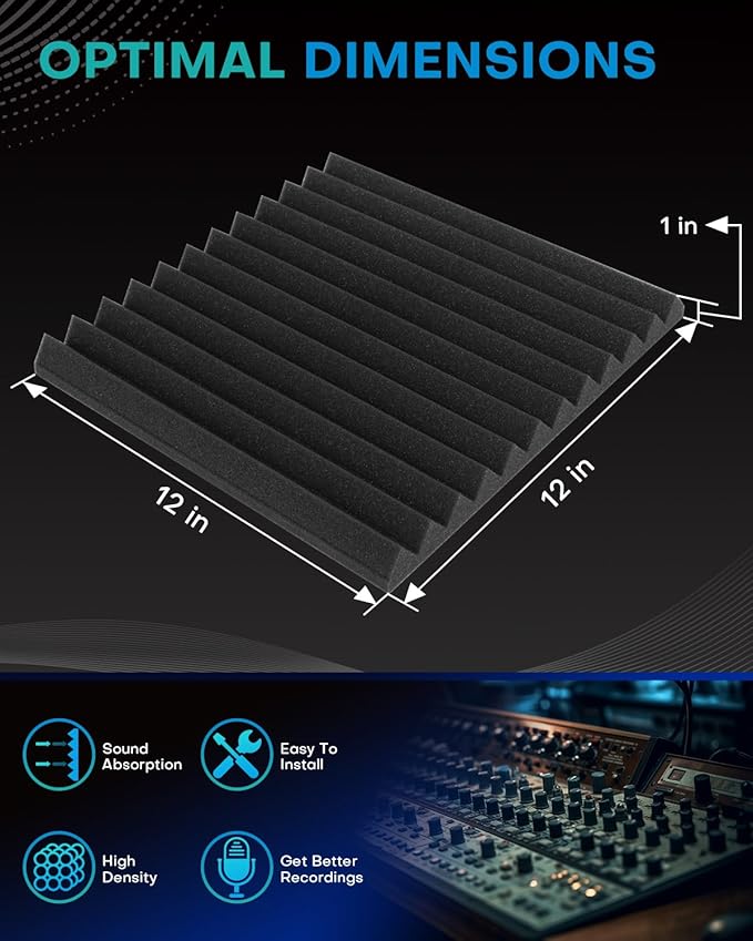 Knightsacoustic 96 Pack Sound Proof Foam Panels - Image 2
