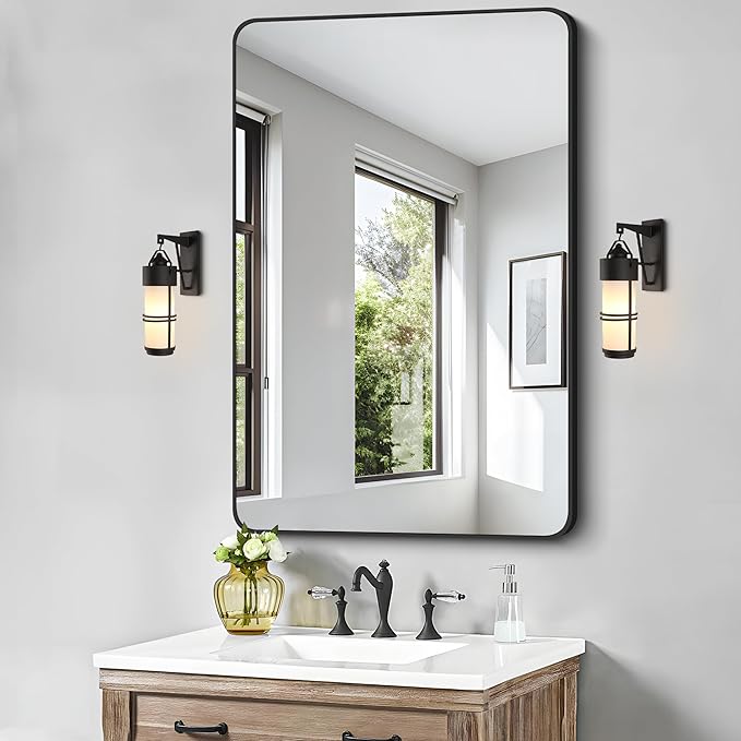 FORBATH Black Bathroom Mirror, Rectangular Vanity Mirror 30 x 48 Inch Wall - Image 2