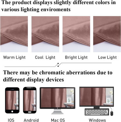 Wild Rose Pink Velvet Curtains Nursery Privacy, W52 x L94, 2 Panels | Room Darkening, Back Tab Pinch Pleat, Thermal Window Drapes, Privacy & UV Protection for Bedroom, Girls' Room, Living Room