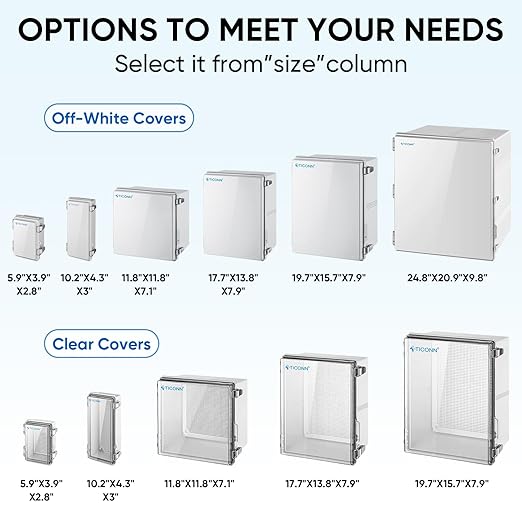 TICONN Waterproof Electrical Junction Box IP67 ABS Plastic Enclosure - Image 3