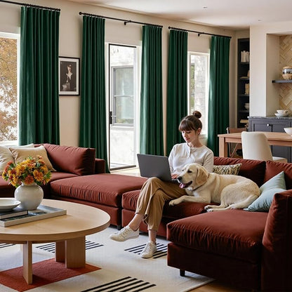 Lazzzy Velvet Blackout Curtains Thermal Insulated Room Window Drapes Super Soft - Image 4
