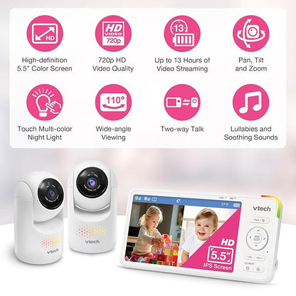 VTech 2-Cameras Advanced HD Video Baby Monitor - Image 2