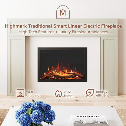 Modern Ember Highmark Traditional 26 Inch Built-in Smart Electric Fireplace - Image 2