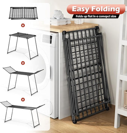 APEXCHASER Clothes Drying Rack Foldable, Large Drying Rack Clothing Retractable - Image 4