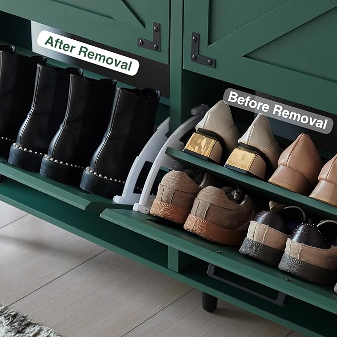Shoe Storage Cabinet, Farmhouse Shoe Organizer - Image 5