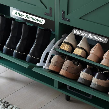 Shoe Storage Cabinet, Farmhouse Shoe Organizer - Image 5