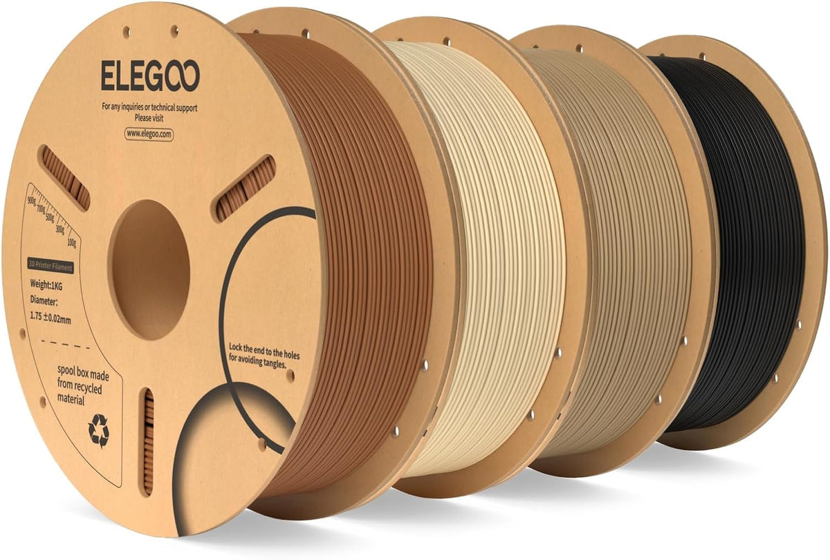 elegoo pla 3d printer filament 1.75mm 4kg brown/beige/wood, main product view
