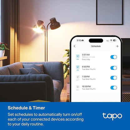Tapo Smart Wi-Fi Power Strip- 6 Individually Controlled Smart Outlets and 3 USB - Image 5