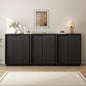 Fluted Shoe Cabinet with Sliding Door Set of 3, 6-Tier Large Hidden Storage by WINWY