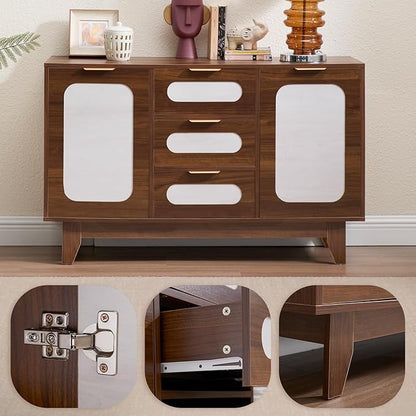 CANMOV Buffet Cabinet with Storage, Modern Wood Coffee Bar Sideboard - Image 6