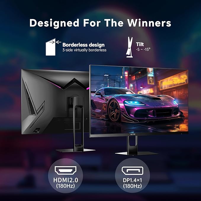 KTC 27 Inch Gaming Monitor 180Hz, Full HD 1920x1080 Fast IPS Computer Monitor - Image 6
