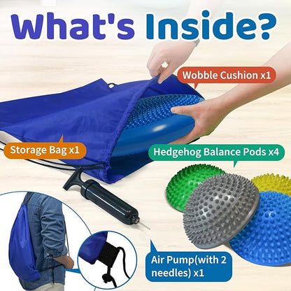 Wobble Cushion Set for Sensory Kids and Balance Training - Image 4