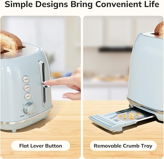 Retro 2 Slice Stainless Steel Toaster - Image 5