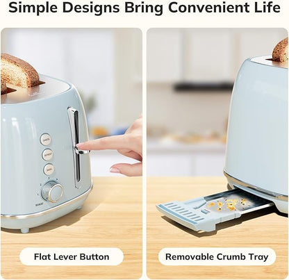 Retro 2 Slice Stainless Steel Toaster - Image 5