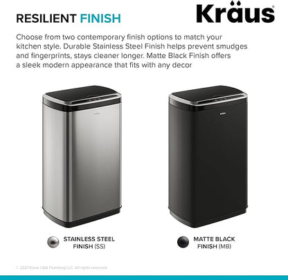 Kraus GarbagePro Rectangular 13 Gallon Hands-Free Motion Sensor Trash Can - Image 17