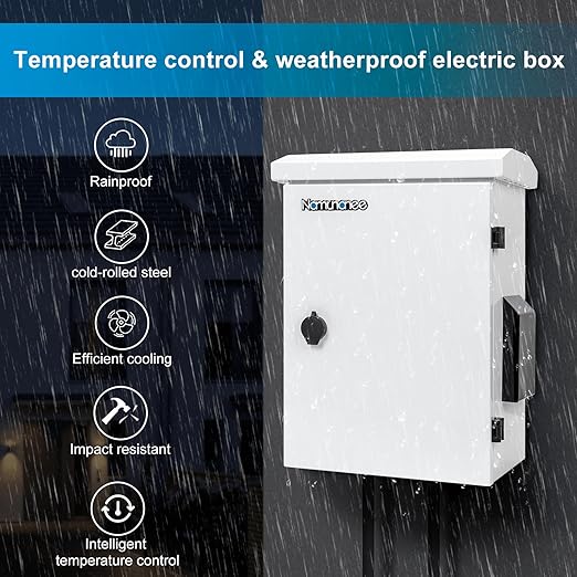 Outdoor Electrical Box with Thermostat and Fan, Cold-Rolled Steel Plate - Image 2
