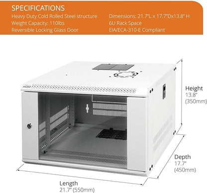 Tecmojo 6U Wall Mount Rack Network Cabinet - Image 2