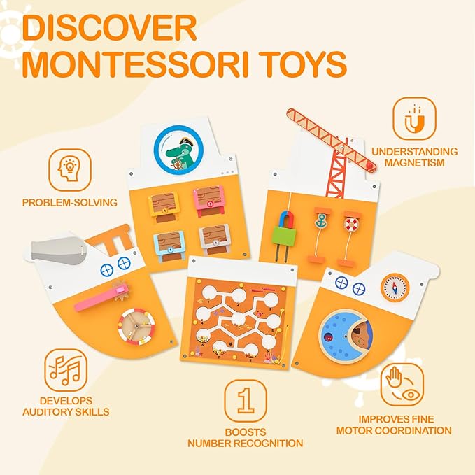 Monläurd® Wooden Ship Activity Wall Panel - Image 4