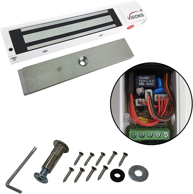Visionis VS-VISML600LED-WH Indoor 600lbs White Electromagnetic Lock - Image 4
