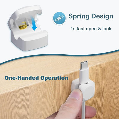 Lancord 8 Pack Cord Organizer Holder, Rotatable Cable Clips, Spring Cord Holder - Image 5