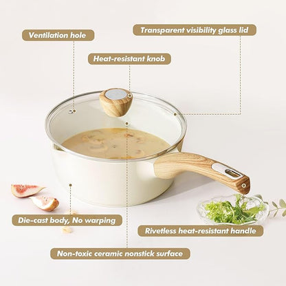 SENSARTE Ceramic Nonstick Sauce Pan - Image 8