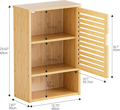 HITNET Bathroom Wall Cabinet, Medicine Cabinet Over The Toilet, Bamboo Hanging - Image 3