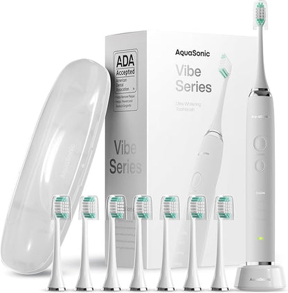Aquasonic Vibe Series Ultra-Whitening Toothbrush – ADA Accepted Electric by AquaSonic