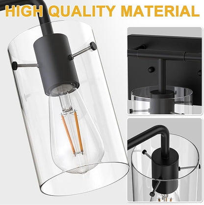 L LOHAS LED 5-Light Bathroom Light Fixtures, 33.85" Black Bathroom Vanity Light - Image 6