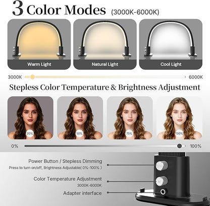 Half Moon Light for Nail Desk, Portable Nail Light for Desk - Image 3