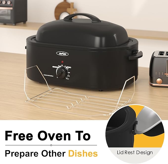 Sunvivi 22lb 18-Quart Roaster Oven, Electric Roaster Oven - Image 4