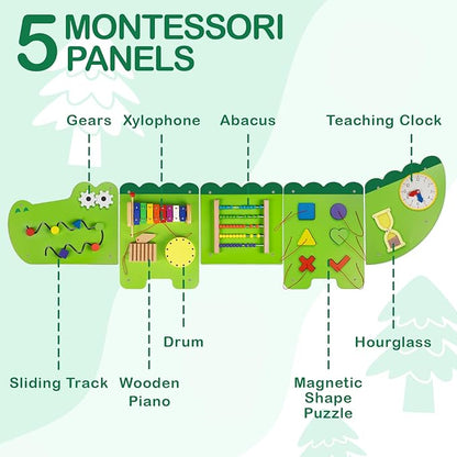 Monläurd® Crocodile Montessori Busy Board, Sensory Board, Educational Toys - Image 4