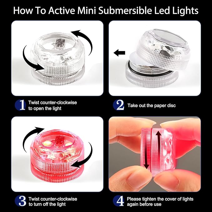 Submersible Led Lights with Remotes, Waterproof Tea Lights Candles Battery - Image 4