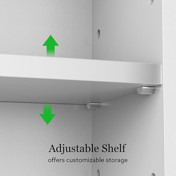 Bathroom Cabinet Wall Mounted Over Toilet Storage Cabinet 20x28 Inch White Wood - Image 5